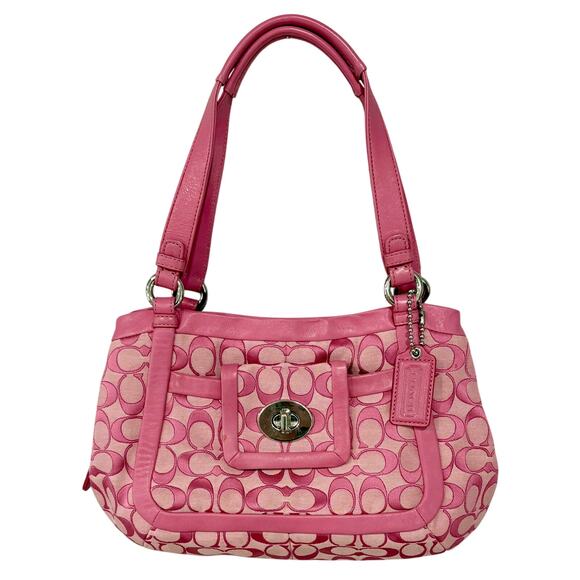 NWT! Rare Coach Handbag Y2K - Authentic Pink Coach Signature Canvas Tote Bag - Picture 1 of 15